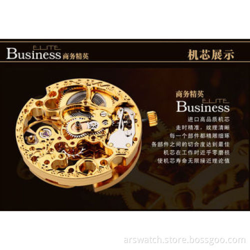 New antique automatic mechanical skeleton watch, with stainless steel case, automatic movement